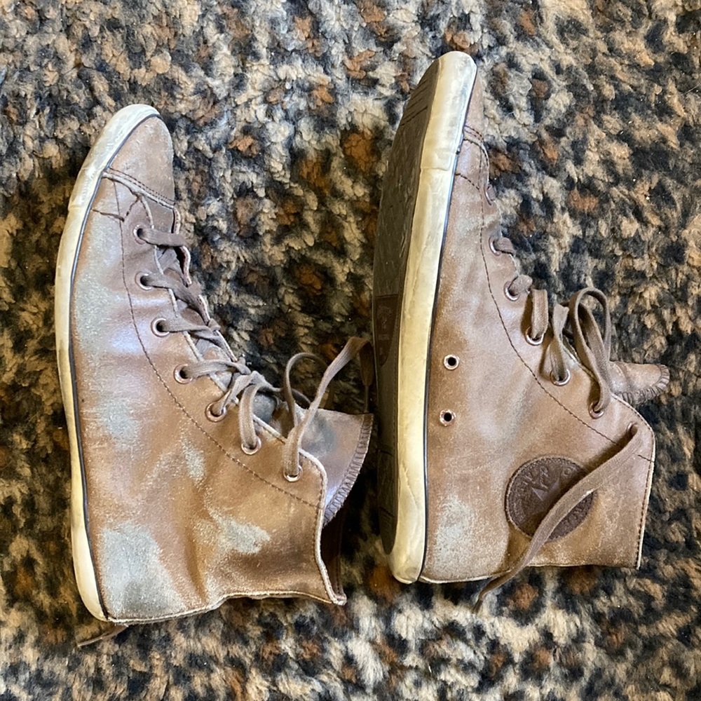 Converse Slim High Top Brown Leather Sneakers